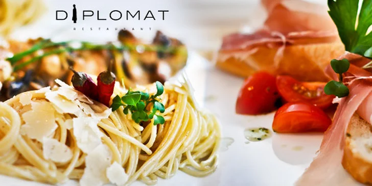Dvojchodové menu v reštaurácii Diplomat v centre mesta