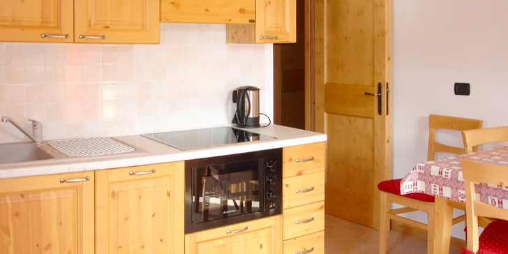Vybavené apartmány v talianskych Alpách kúsok od skiareálu až pre 6 osôb