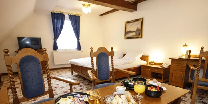 Romantický pobyt v centre Českého Krumlova: raňajky či polpenzia, možnosť privátneho wellness