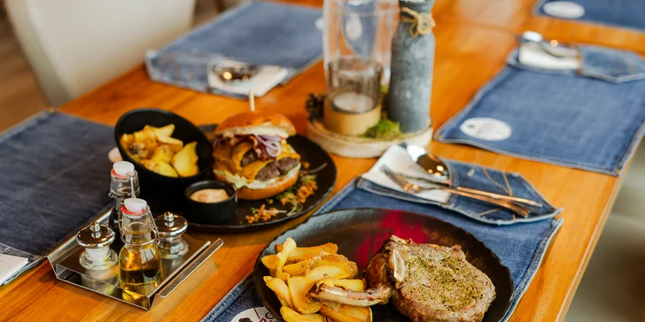Smash burger alebo bravčový steak Tomahawk s hranolčekmi