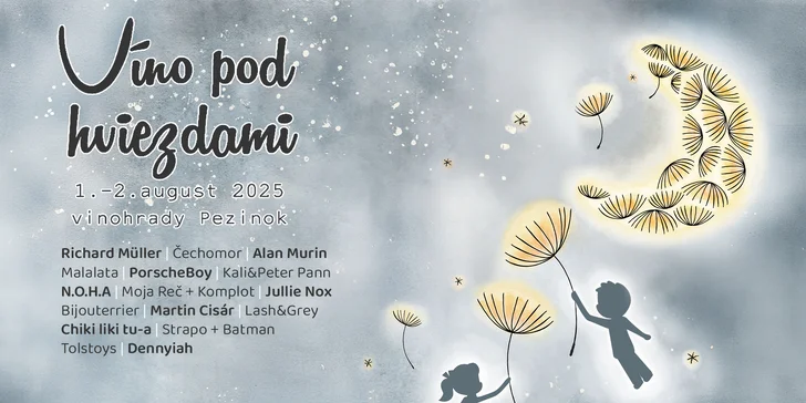 Festival Víno pod hviezdami 2025: Richard Müller, Čechomor, N.O.H.A., KALI & Peter Pann, MARPO a iní