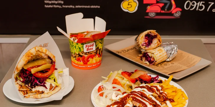 Kebab box, burger, placka alebo tanier v Osman City Kebab