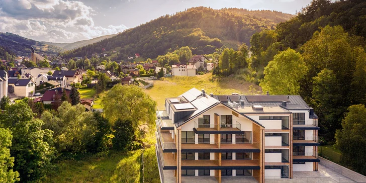 Sliezske Beskydy: moderný aparthotel s raňajkami a vstupom do saunária