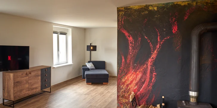 Krásne apartmány na hrebeni Krušných hôr až pre 4 osoby: úžasné výhľady a vonkajšie kúpanie