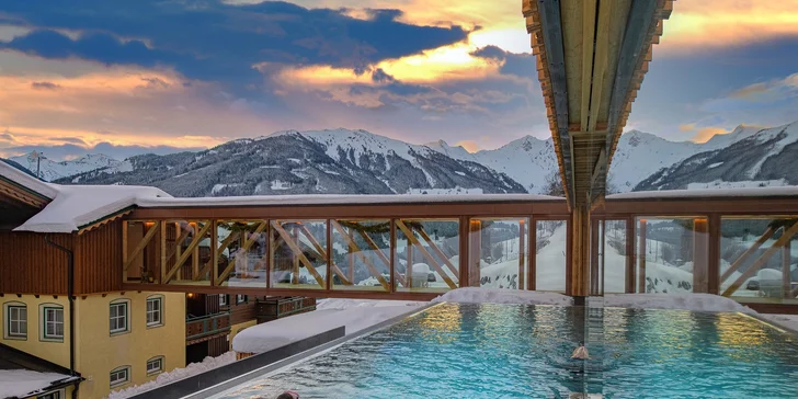 Údolie Gastein: hotel v 1000 m n. m., bohato vybavený wellness, polpenzia a lyžovanie