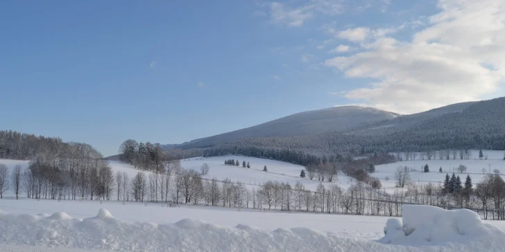 Dovolenka v Jeseníkoch pod Ramzovou: polpenzia, krytý aj vyhrievaný bazén s morskou vodou