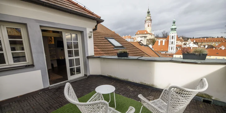 Romantický pobyt v centre Českého Krumlova s raňajkami a Proseccom