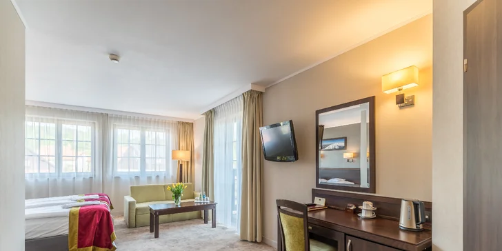 Aktívny pobyt v Krkonošiach: polpenzia, wellness aj romantický balíček s masážou