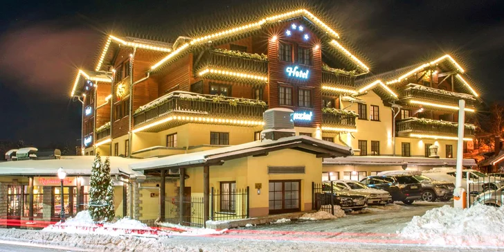 Aktívny pobyt v Krkonošiach: polpenzia, wellness aj romantický balíček s masážou