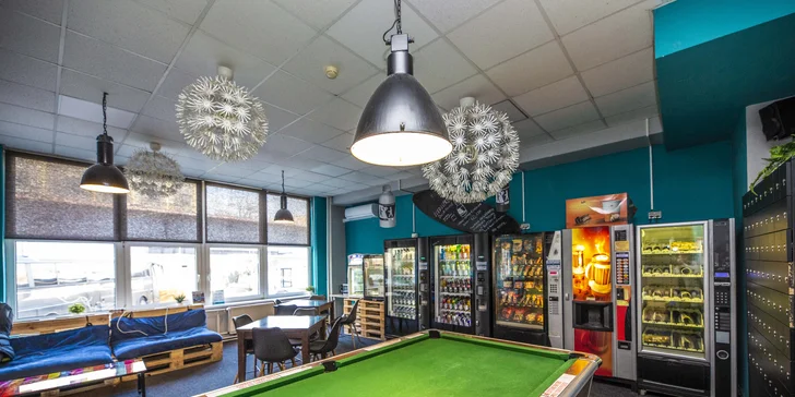 Hostel v pražských Holešoviciach, vrátane bufetových raňajok, bazéna a sauny