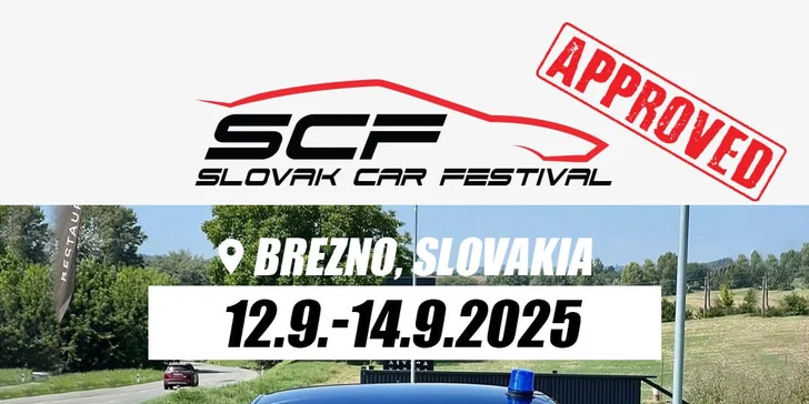 Vstupenky na Slovak Car Festival v Brezne: 1-dňová alebo 3-dňová
