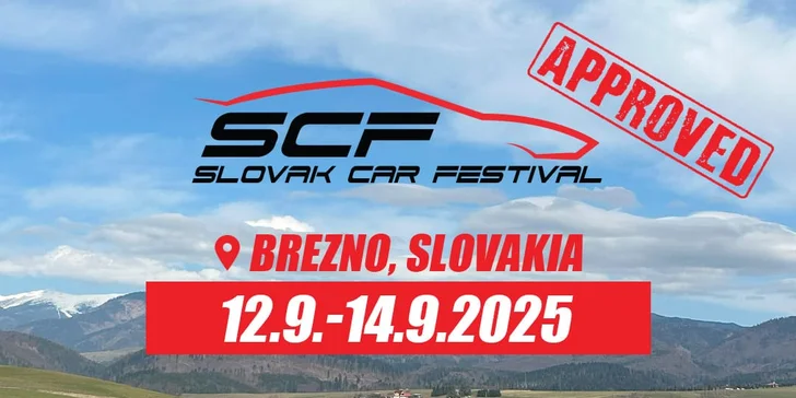 Vstupenky na Slovak Car Festival v Brezne: 1-dňová alebo 3-dňová