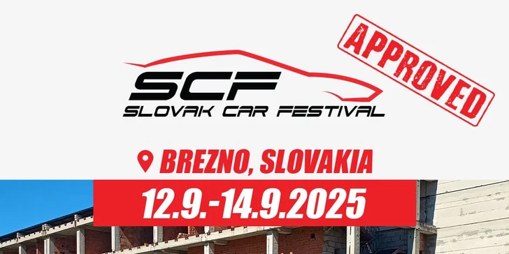 Vstupenky na Slovak Car Festival v Brezne: 1-dňová alebo 3-dňová