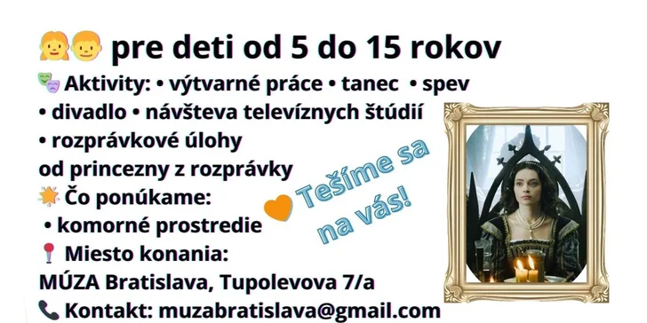 Flexibilný umelecký denný tábor plný tanca, hudby, maľovania a divadla