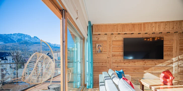 Zakopané s výhľadom a vírivkou: štýlové apartmány, neobmedzený wellness a raňajky v cene