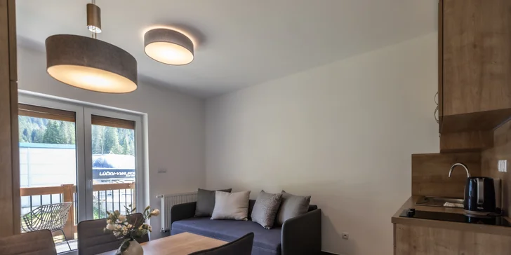 Pobyt plný pohody v štýlovom apartmáne v srdci lyžiarskeho strediska Jasná pre 2 až 4 osoby
