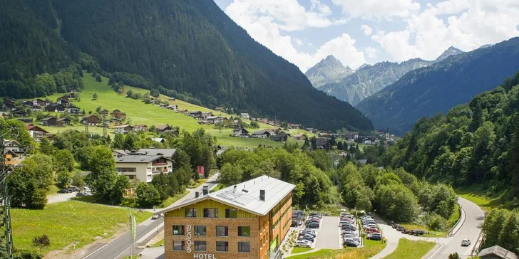 Aktívna dovolenka v Alpách: moderný hotel v meste Gaschurn, vr. raňajky a wellness, dieťa zadarmo