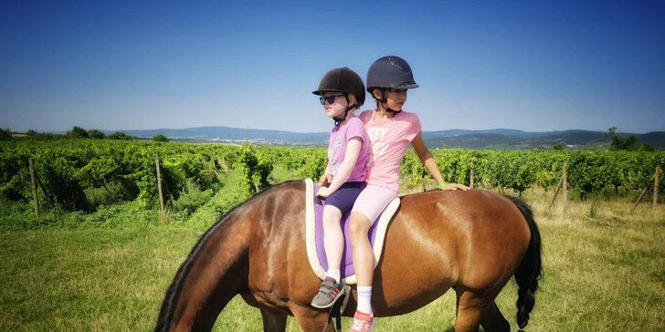 Prechádzka na koni pre 1 či 2 osoby alebo detský krúžok starostlivosti o kone