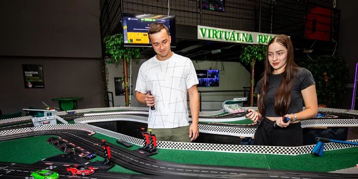 Laser game, virtuálna realita pre 2 osoby, digitálna autodráha a iné hry pre viacero hráčov