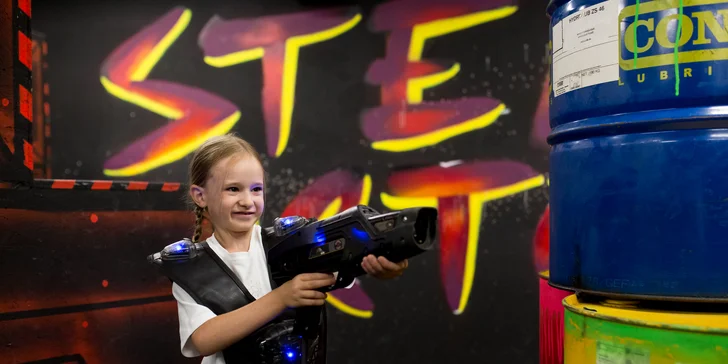 Laser Game v Steam Factory aj s pizzou, nápojom a žetónmi do FUN GAME