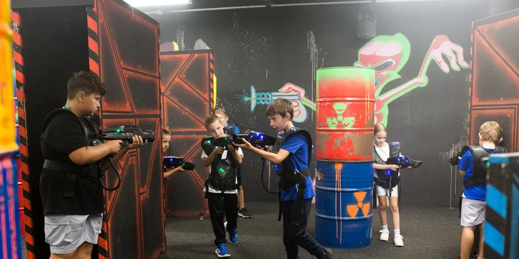 Laser Game v Steam Factory aj s pizzou, nápojom a žetónmi do FUN GAME