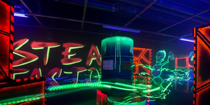 Laser Game v Steam Factory aj s pizzou, nápojom a žetónmi do FUN GAME