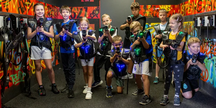 Laser Game v Steam Factory aj s pizzou, nápojom a žetónmi do FUN GAME