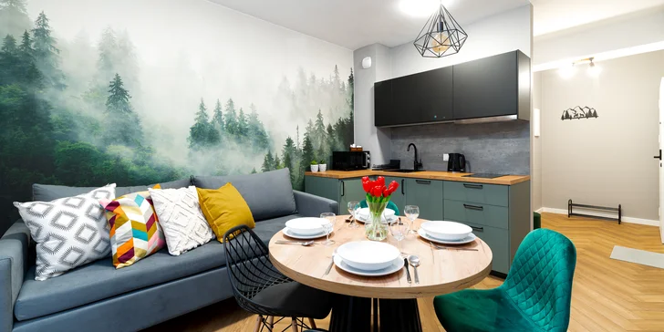 Relax a aktívna dovolenka v poľských Krkonošiach: moderné apartmány, neobmedzená sauna
