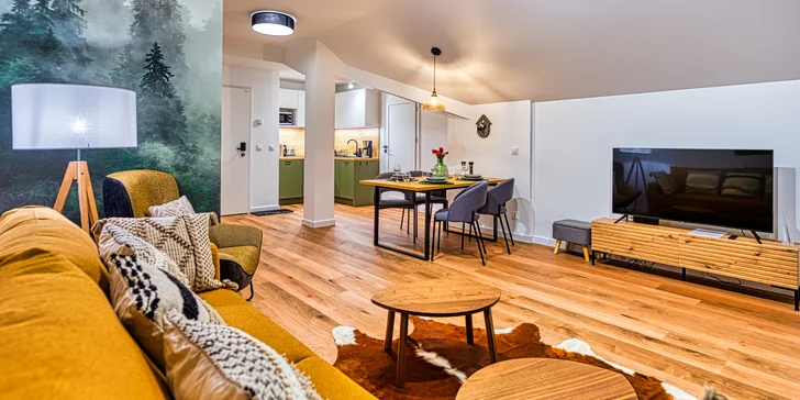 Relax a aktívna dovolenka v poľských Krkonošiach: moderné apartmány, neobmedzená sauna