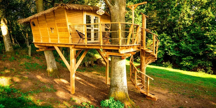 Pobyt s raňajkami až pre 4 osoby v plne vybavenom treehouse na juhu Čiech: žiadne Wi-Fi, len božský pokoj a sauna