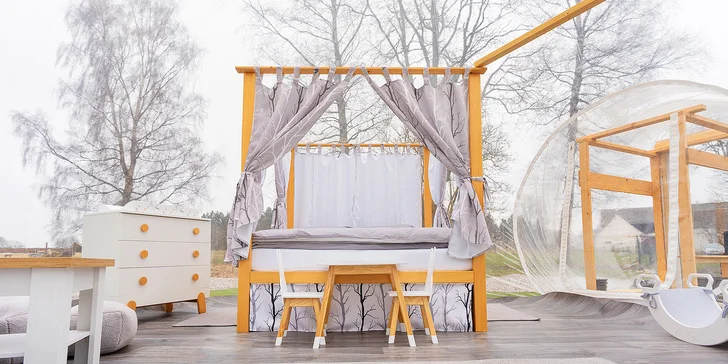 Parádny glamping V bublině: neobmedzený relax v saune a výhľad na hviezdy