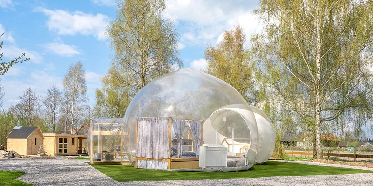Parádny glamping V bublině: neobmedzený relax v saune a výhľad na hviezdy