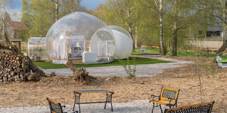 Parádny glamping V bublině: neobmedzený relax v saune a výhľad na hviezdy