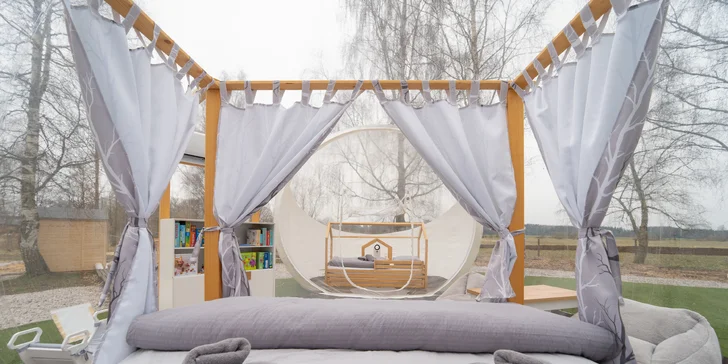 Parádny glamping V bublině: neobmedzený relax v saune a výhľad na hviezdy