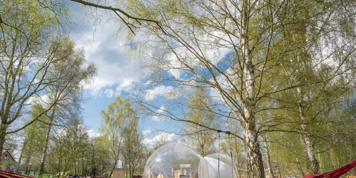 Parádny glamping V bublině: neobmedzený relax v saune a výhľad na hviezdy