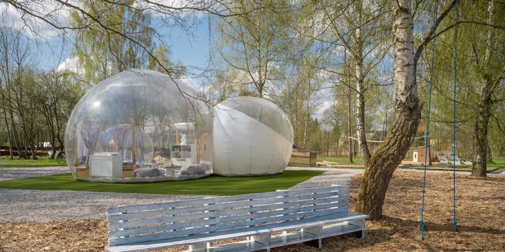 Parádny glamping V bublině: neobmedzený relax v saune a výhľad na hviezdy