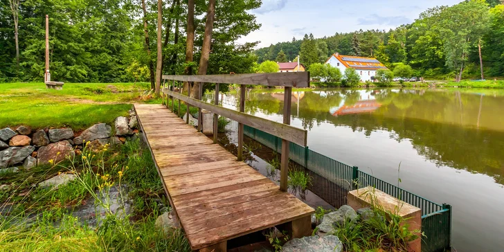 Pobyt s raňajkami a privátnym wellness v historickom mlyne pri rybníku v Železných horách