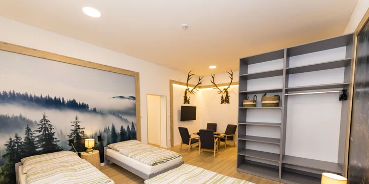 Izba alebo moderný apartmán v Jeseníkoch, s raňajkami alebo polpenziou aj vybavenou kuchynkou