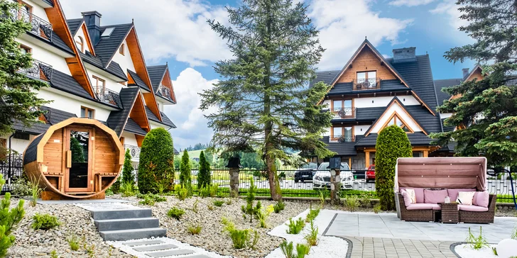 Lesné apartmány v čarovnom horskom prostredí kúsok od aquaparku Terma Bania: wellness, zľavy a raňajky v cene