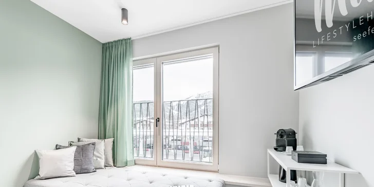 Boutique hotel v Seefelde: strešný wellness a raňajky, v zime zjazdovky aj bežky