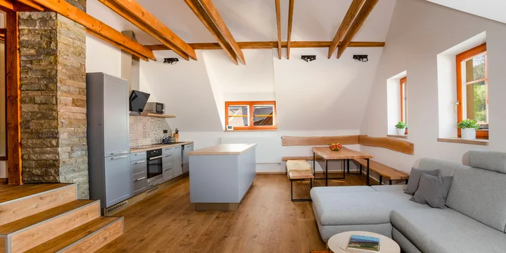 Malebné Valašsko: moderné apartmány vo Veľkých Karloviciach až pre 12 osôb