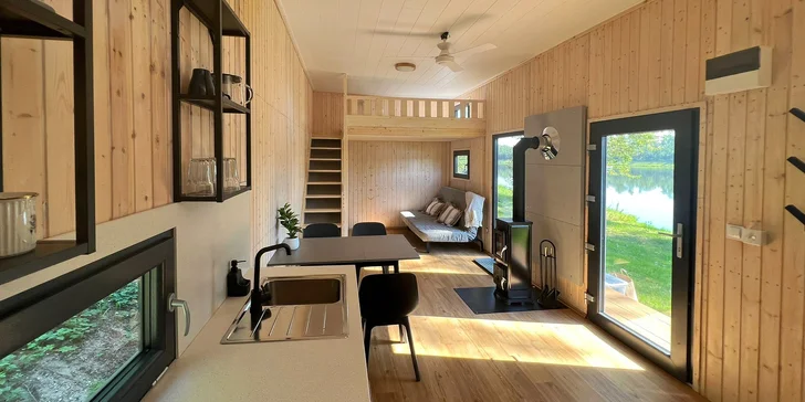 Krásny a plne vybavený tiny house na brehu Labe až pre 4 osoby