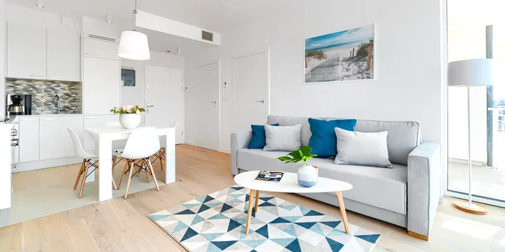 Moderné apartmány priamo pri Baltskom mori pre pár aj rodinu: raňajky, polpenzia aj wellness