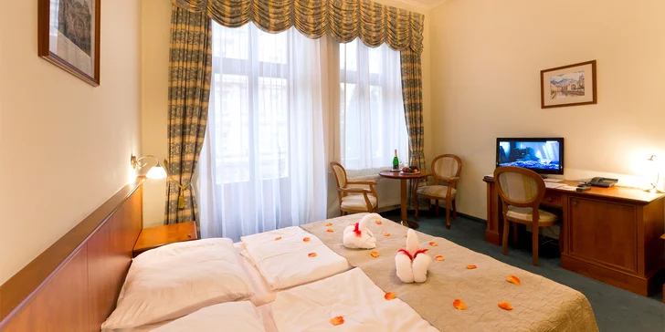 4* pobyt v Karlových Varoch: raňajky alebo polpenzia, bazén a sauna aj procedúry