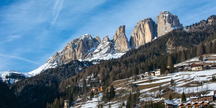 Dovolenka v Dolomitoch vo Val di Fassa: raňajky alebo polpenzia, neobmedzený wellness aj skibus