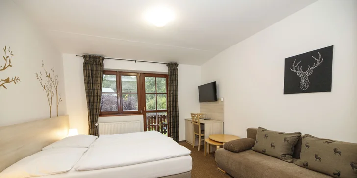 Pobyt v srdci Jeseníkov až pre 8 osôb: polpenzia, vstup do wellness aj masáž