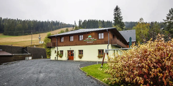 Pobyt v srdci Jeseníkov až pre 8 osôb: polpenzia, vstup do wellness aj masáž