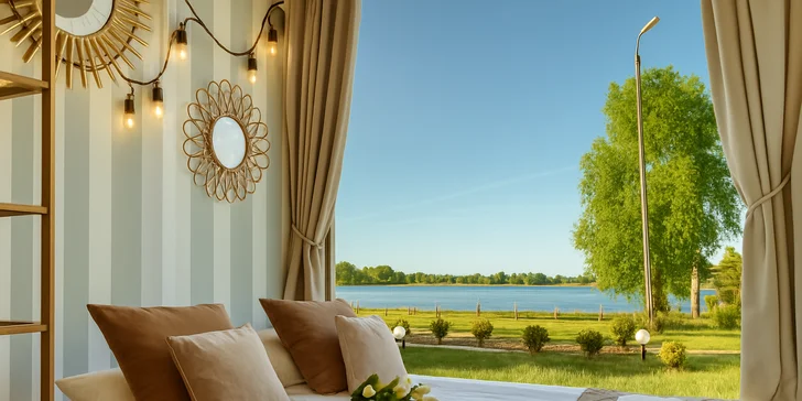 Glamping pri jazere Jamno a pri Balte: bez jedla alebo s raňajkami, množstvo aktivít aj domčeky s vlastným wellness