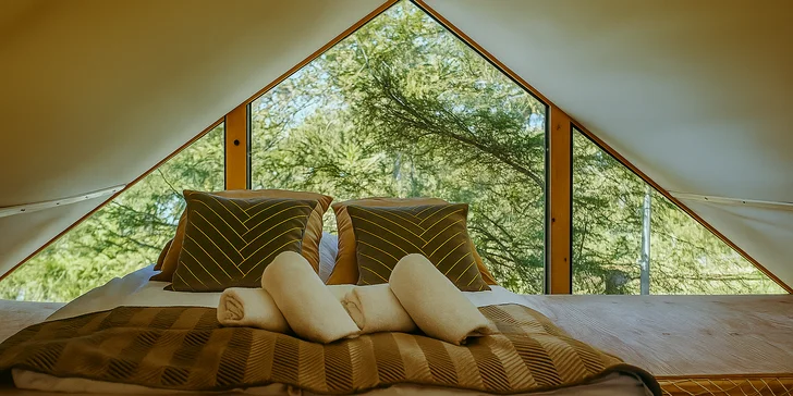 Glamping pri jazere Jamno a pri Balte: bez jedla alebo s raňajkami, množstvo aktivít aj domčeky s vlastným wellness