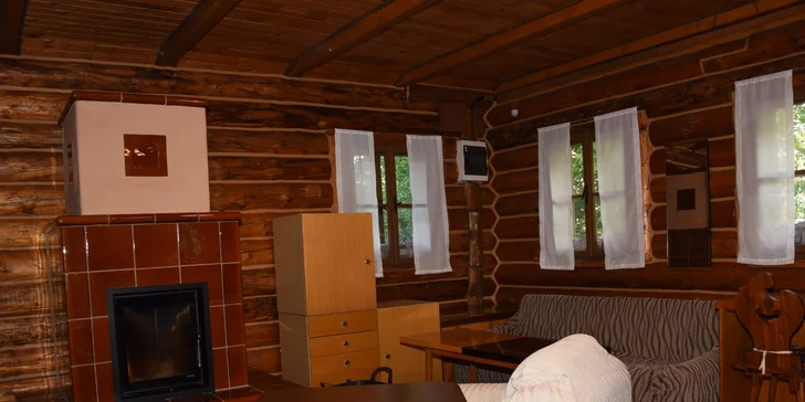 Prenájom útulnej a plne vybavenej zrubovej chaty vo Vrchlabí až pre 6 osôb